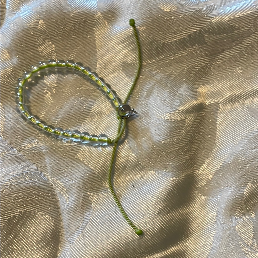 4 Ocean Green and Clear Beaded Bracelet